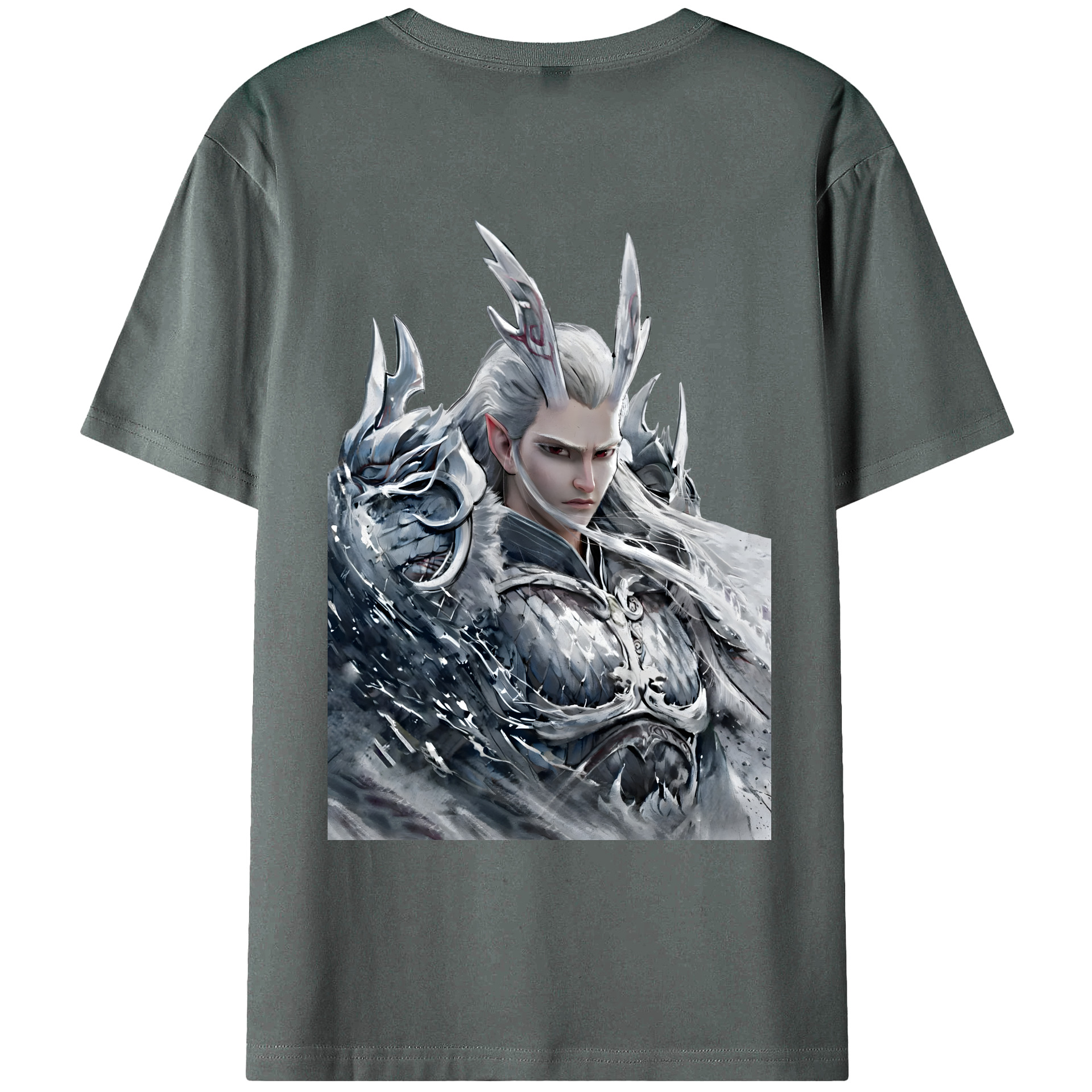 （画像用） Ne Zha 2 ナタ 魔童の大暴れ 綿100％ メンズ半袖Tシャツ（バックプリント） 通気性